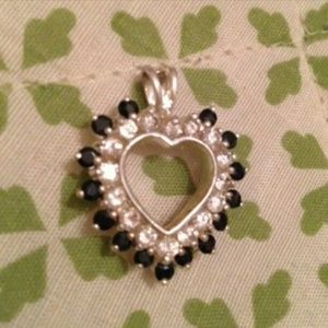 .925 Sterling sapphire heart pendant